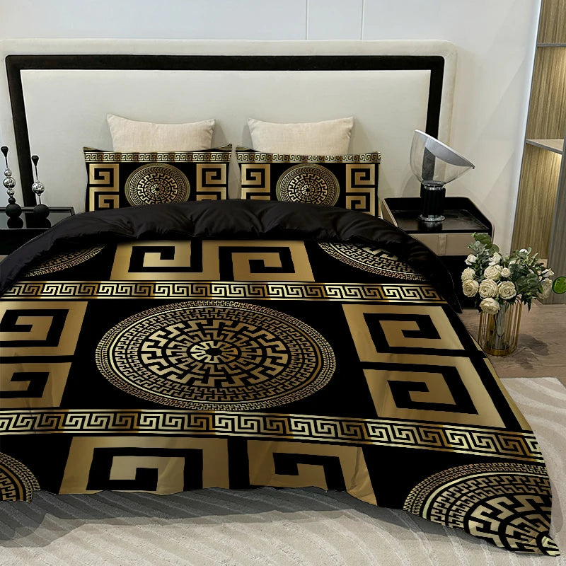 3PC European Style Disc Duvet Cover + Pillow Cases