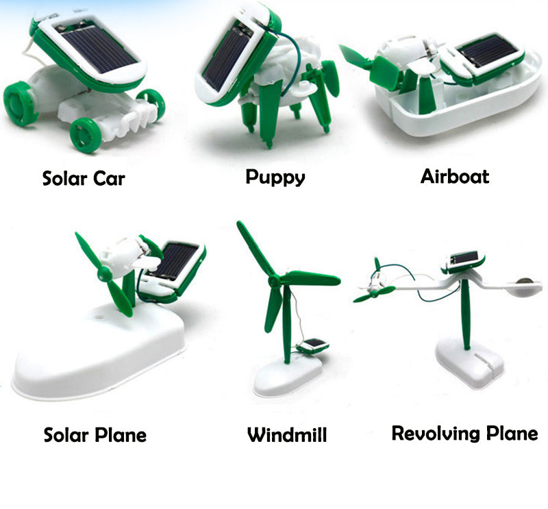 New Toys DIY 6 IN 1 Solar Powered Diy Robotic Kit Educational Electric Car Boys Gift Toy for Kids Educational Toys