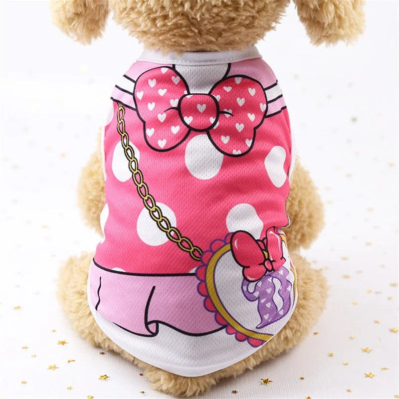 Cartoon Dog Clothes – Soft Summer Vest & Casual T-Shirt for Small Puppies