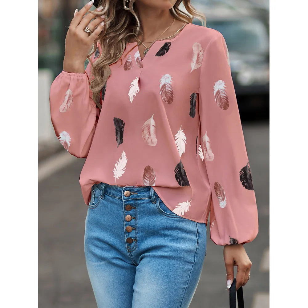 Feather Pattern Blouse