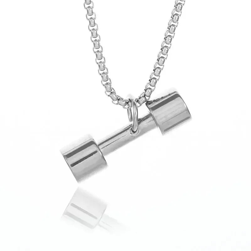 Titanium Steel Dumbbell Necklace