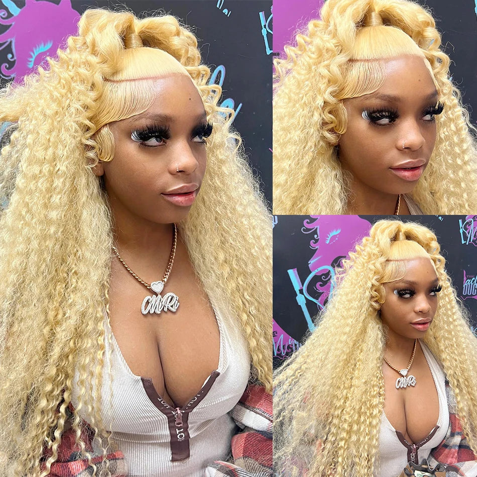 Silkwave 613 Honey Blonde Color 13x6 HD Lace Frontal Wig Human Hair Curly Wig Deep Wave 13x4 Lace Front Human Hair Wig For Women