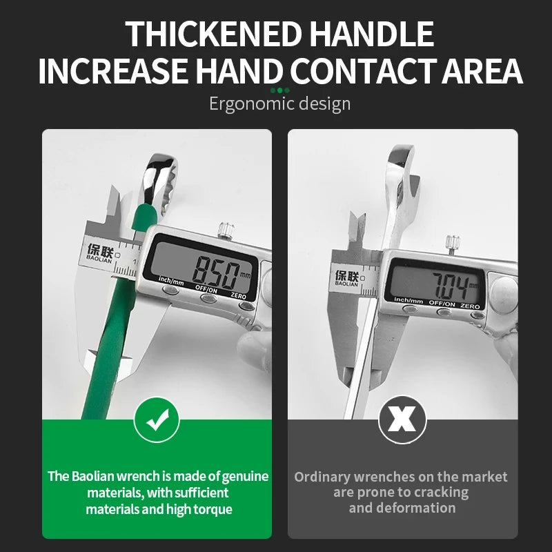 BaoLian Durable Wrench 8-30mm Plum Blossoms Open Combination Wrench Two-Way Double Fast Wrench Auto Repair Tools