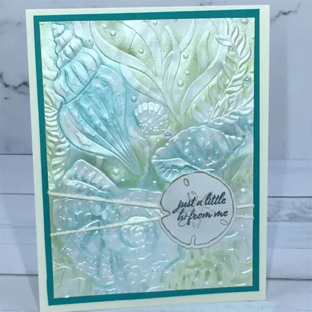 Shell 3D Embossing Folder Patterns Templates For Adding Texture And Dimension To Craft DIY Scrapbooking Greeting Card Background