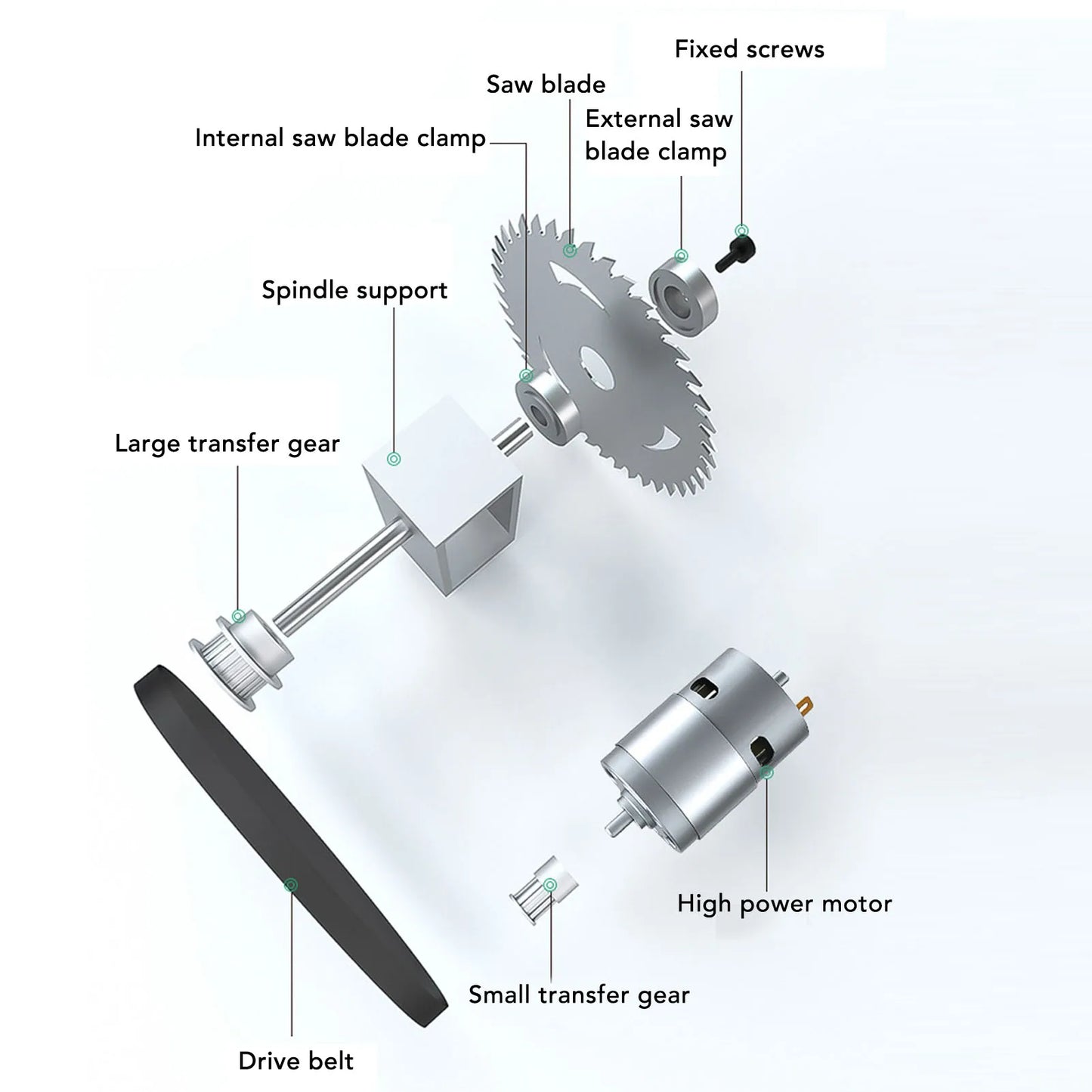 Table Saw 7 Speeds 100W Multifunctional Dust Collection Box Desktop Electric Saw Cutter for Wood PCB Acrylic Plastic