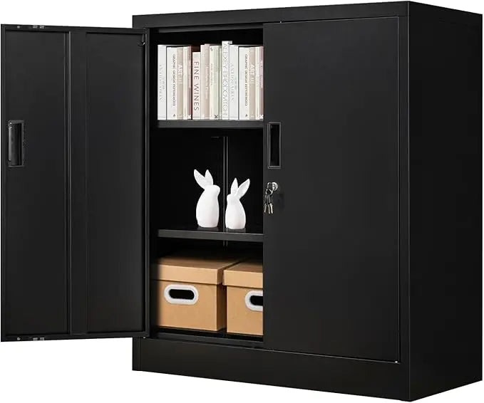 Metal Storage Cabinet 71” with 2 Doors and 5 Adjustable Shelves, Tall Cabinets Lockable, Garage Steel Locking Cabinet