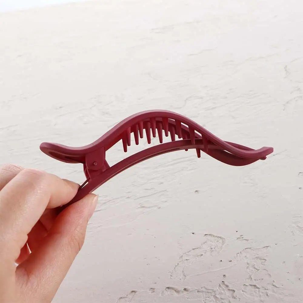 Large Matte Candy Color Hair Claw – Simple Plastic Duckbill Clip for Women and Girls