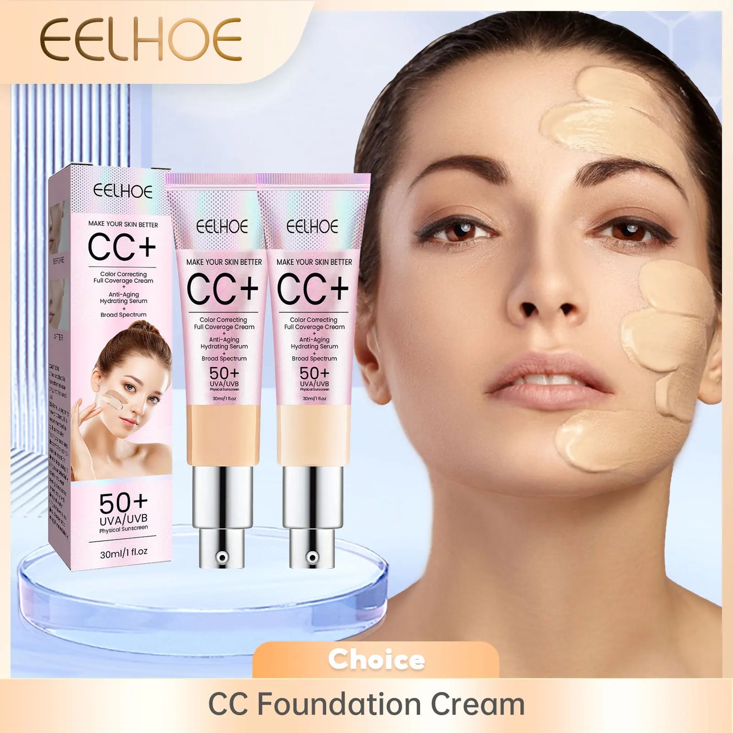 CC Foundation Cream Natural Moisturising Waterproof Brightening Foundation