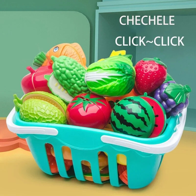Children Kitchen Toys Simulation Kitchen Toys Set Cookware Fruits Cutting Kitchen Accessories Cooking Toys for Kids Girls Gifts