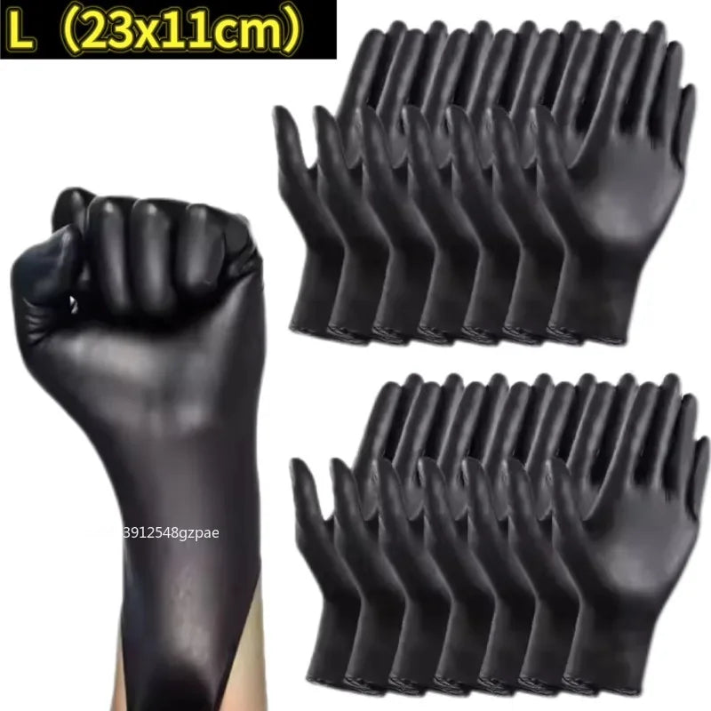 XL Black Disposable Gloves – Latex-Free PVC for Washing, Housework, Gardening, Pet Care, Cooking, and Industrial Use"