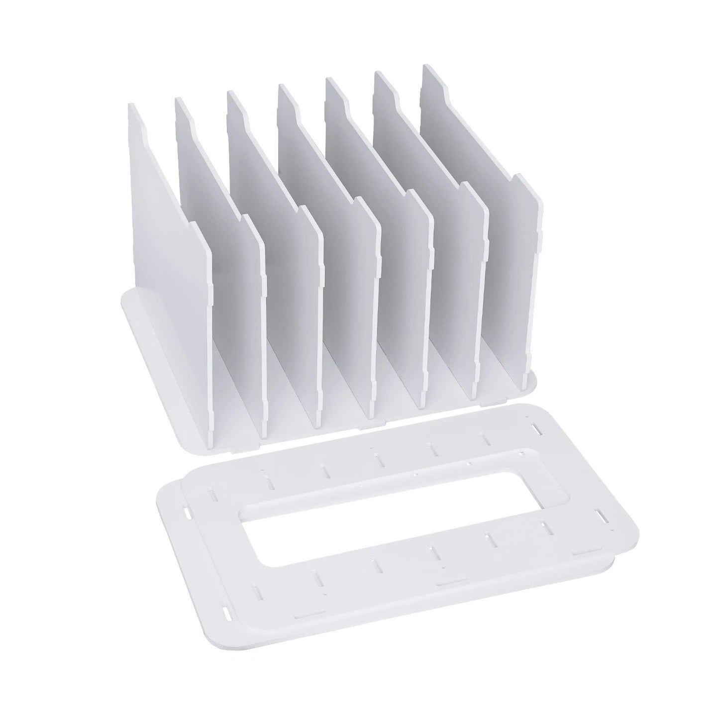 7 Tier White Wooden Office Desk Desktop Organizers and Accessories Letter Tray Paper Sorter Holder File Rack Shelf Lite