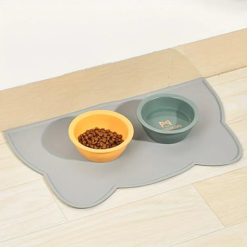 Silicone Pet Feeding Mat – Waterproof Non-Slip Placemat for Cat & Dog Food and Water Bowls, Easy to Clean Floor Protector