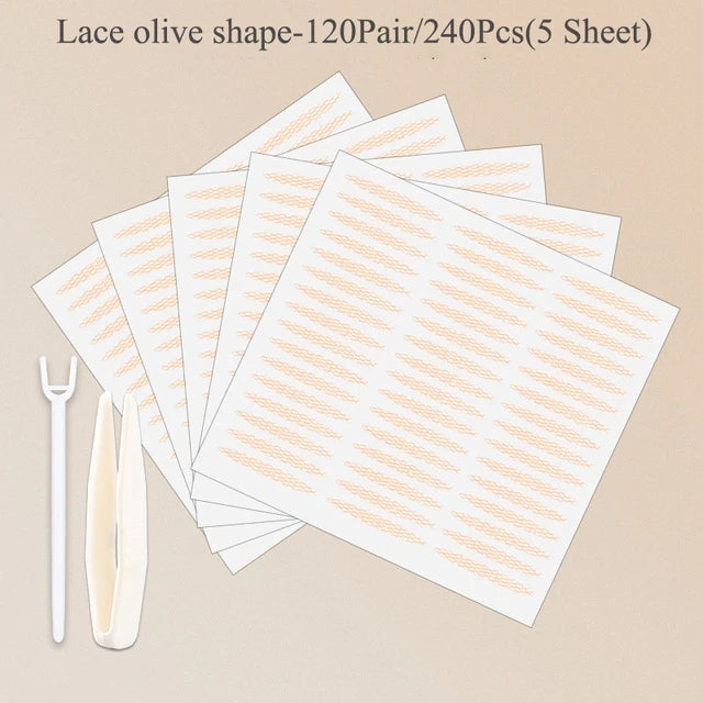 240pcs Lace Eyelid Stickers – Invisible Mesh Double Eyelid Tape for Eye Makeup and Beauty Tools