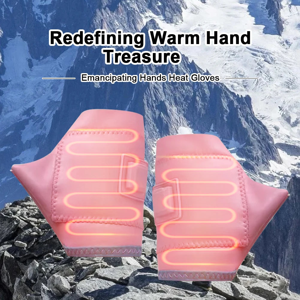 Self-Heating Electric Gloves Winter Hand Warmer Temperature Control USB Rechargeable Heated Gloves Outdoor Riding Thermal Gloves