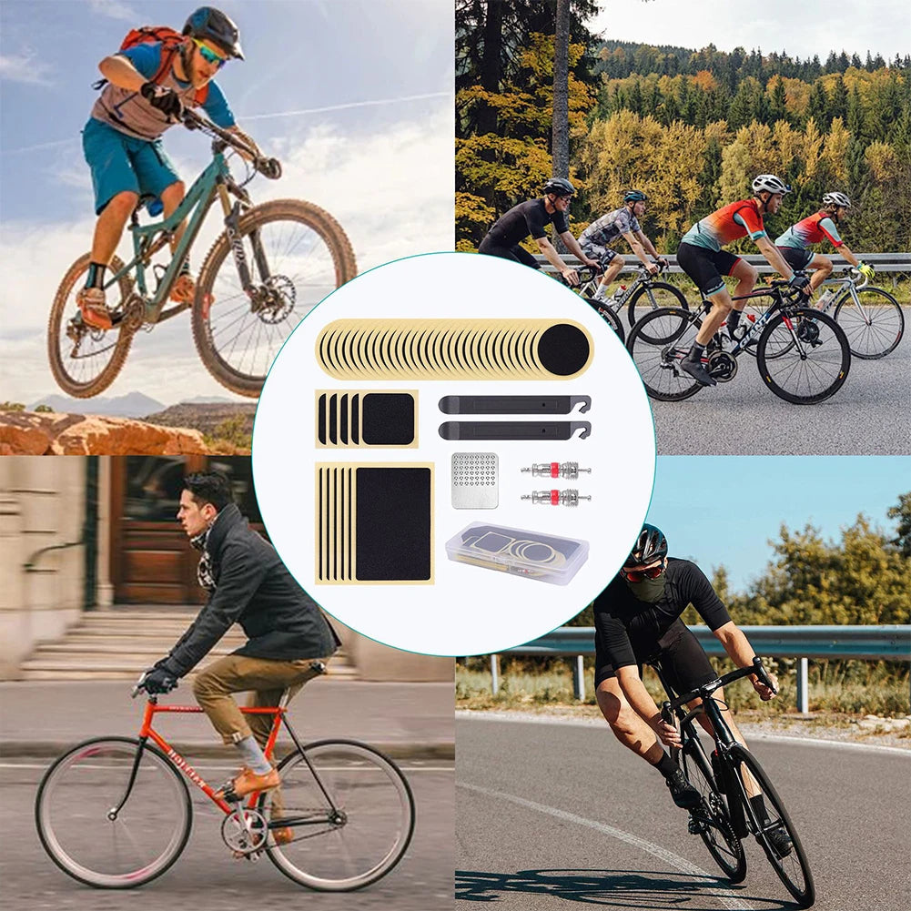 Bicycle Tire Repair Tool Glue Free Tire Patch Bike Flat Tire Repair Kit Rubber Puncture Patches Mountain Bike Accessories