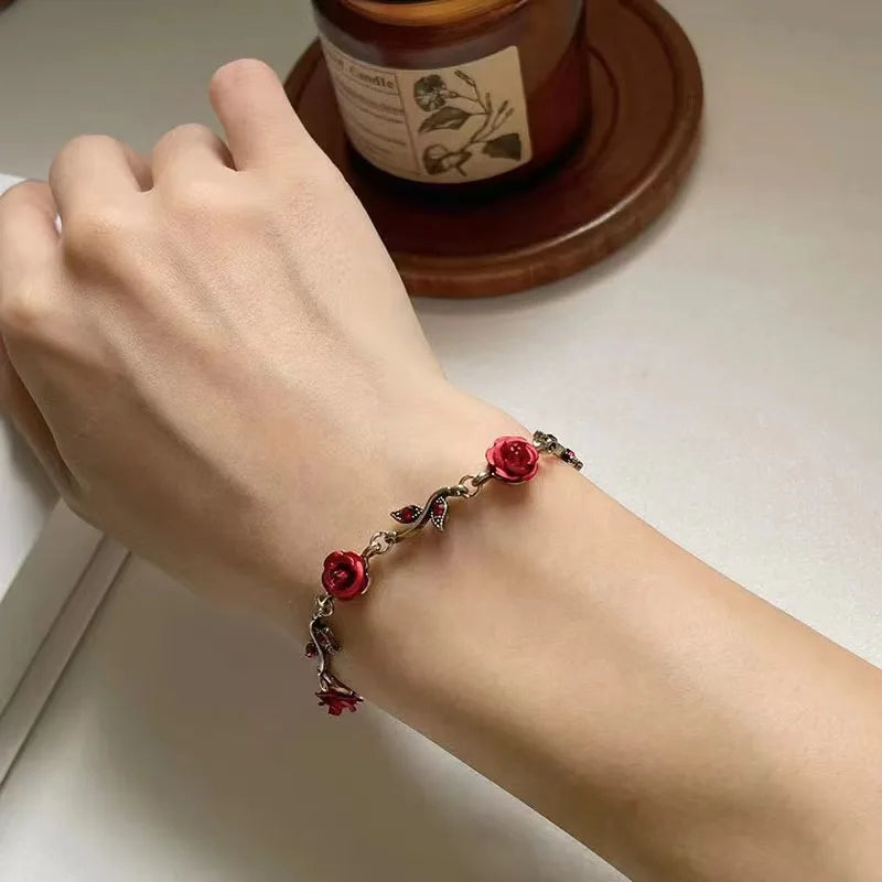 Rose Flower Bracelet Set