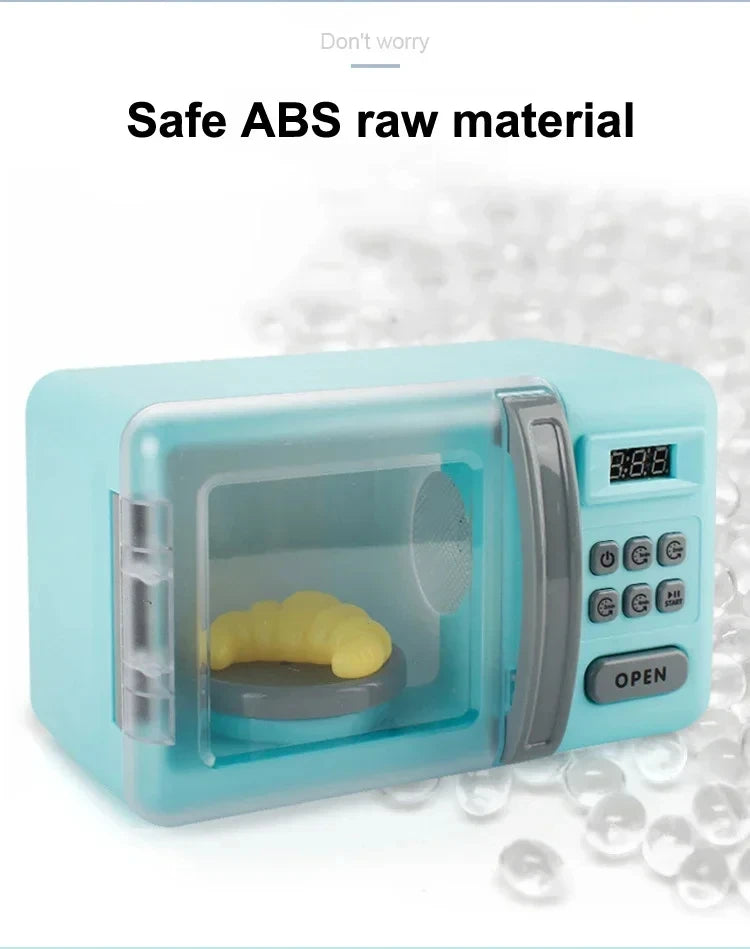 Kitchen Toys Set Kids Pretend Play Home Appliances Washing Machine Toaster Microwave Juicer Egg Cooker Girls Boys Play House Toy