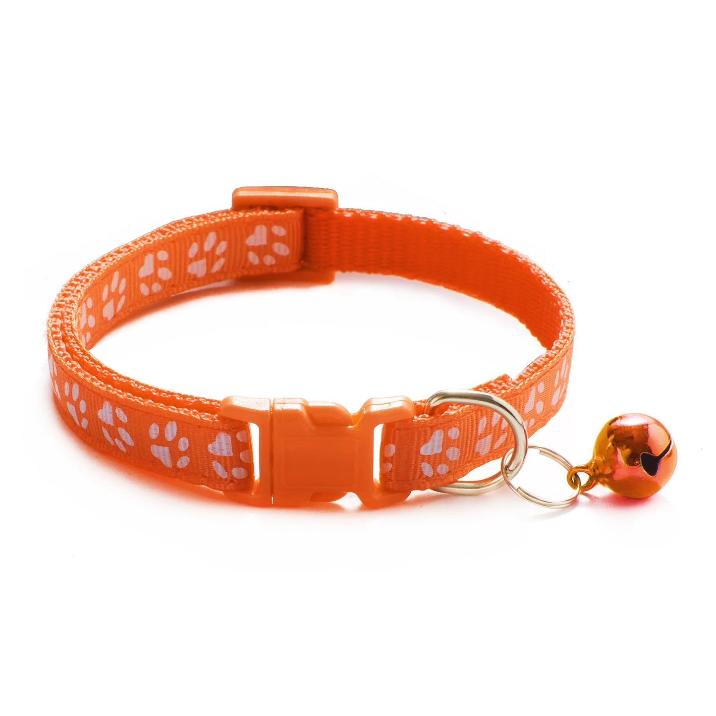 HABO Adjustable Pet Collar with Bell – Colorful Cartoon Footprint Necklace for Dogs, Puppies, Cats, and Kittens
