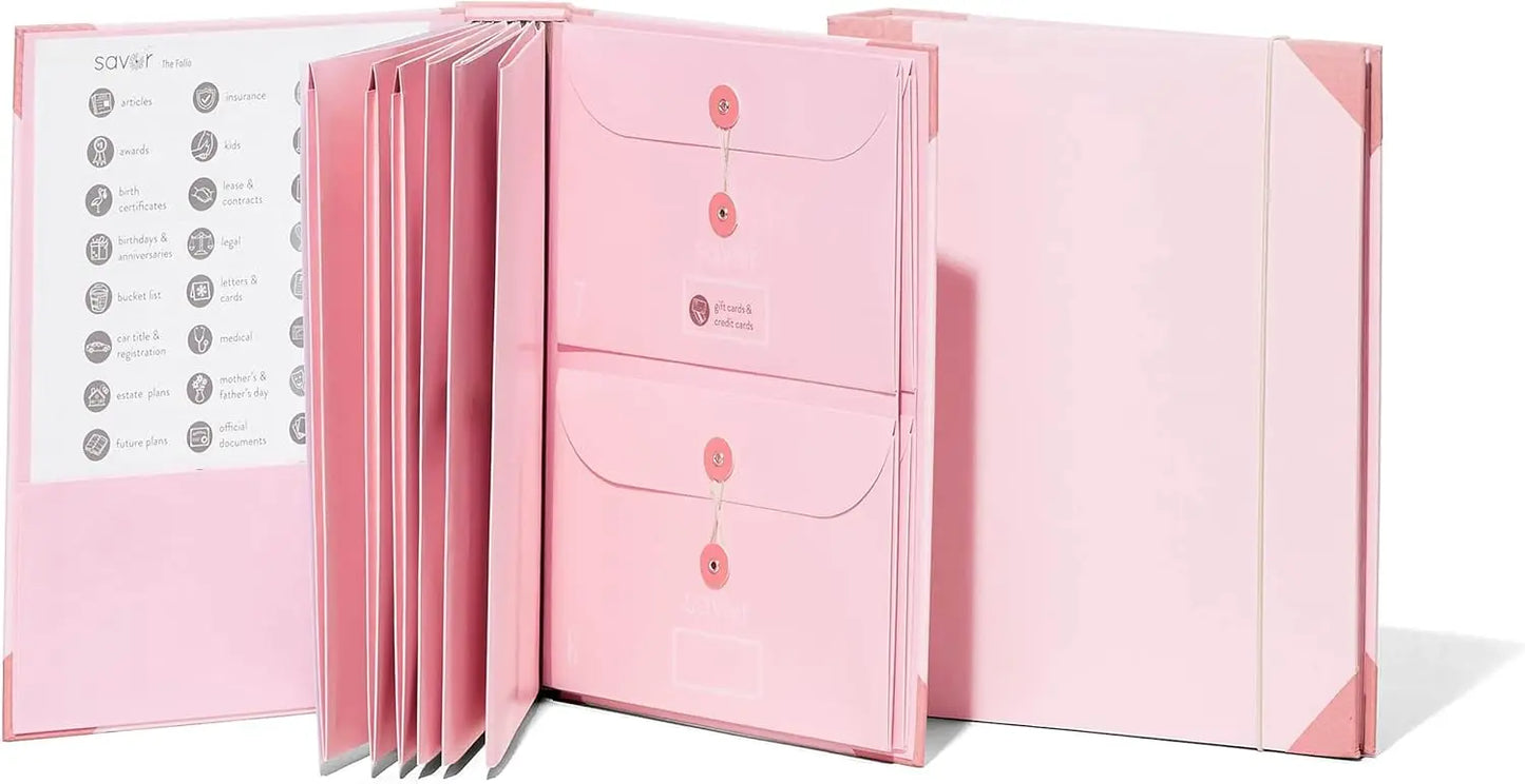 Multifunctional binder organizer,folio folders with label pockets,document organizer for personal,school and office file storage