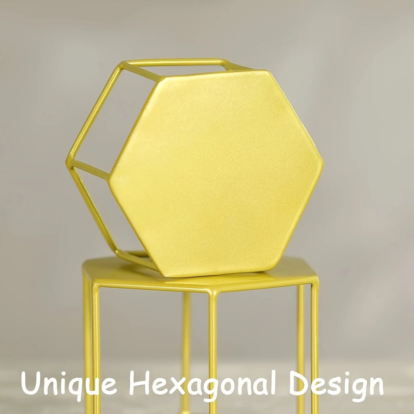A set of 4 metal hexagonal food display racks, used for food, cupcakes, pizzas, and potted plants, Halloween and Christmas decor