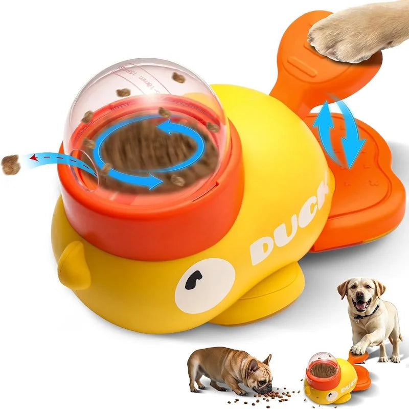Cartoon Duck Design Pet Puzzle Feeder – Anti-Slip Automatic Food Dispenser Toy for Puppies, Dogs & Cats