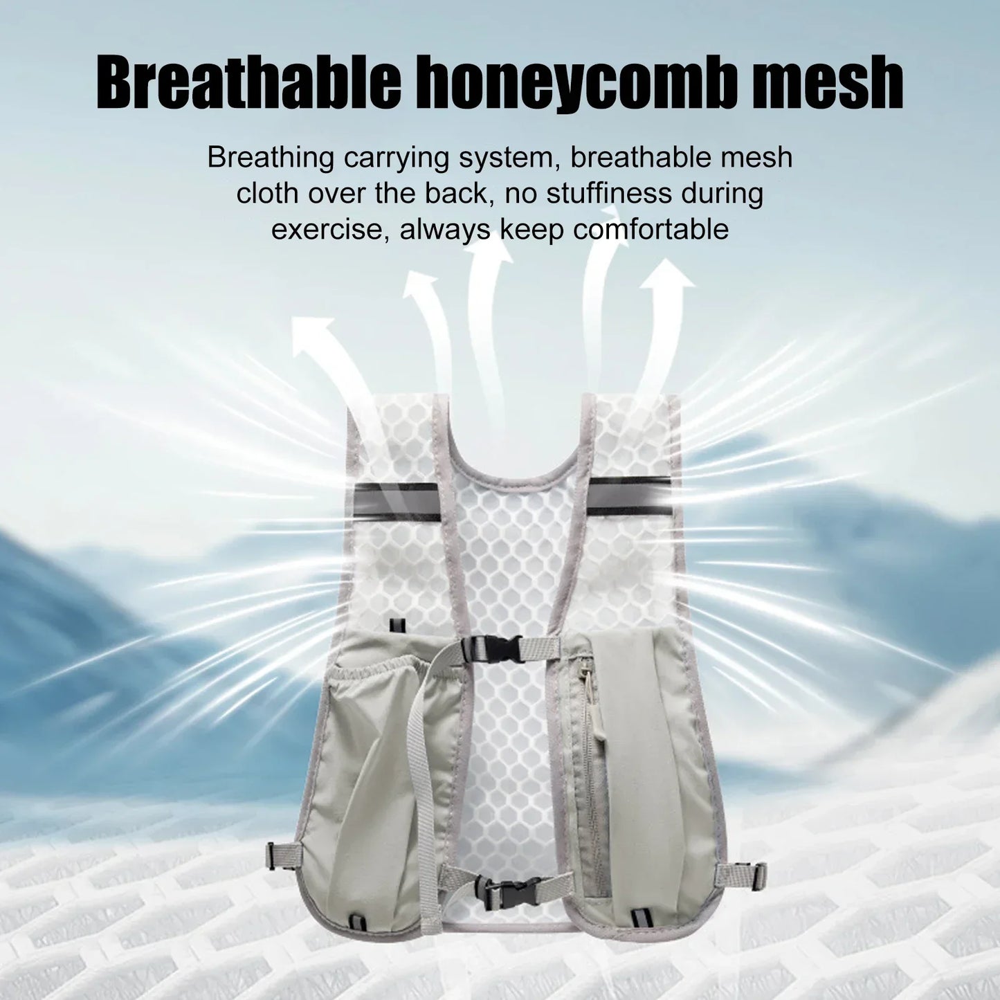 Lightweight Running Vest Reflective Safety Vest For Outdoor Cycling Climbing Hiking Sports Water Cup Storage Phone Organizer