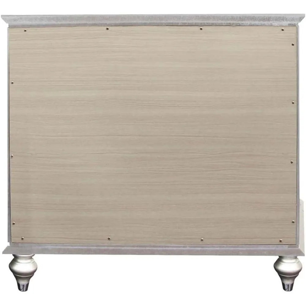 Acme Kaitlyn Nightstand in Champagne | 2-Drawer Contemporary Wood Rectangular Nightstand Champagne