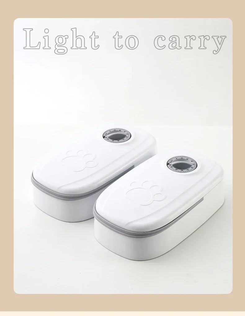 Automatic Timing Feeder Large Capacity Dry & Wet Food Container Electric Dog Double Dish Bowl For Cats Dogs