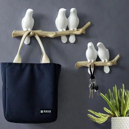 Nordic Resin Bird Wall Hook – Decorative Coat & Key Hanger