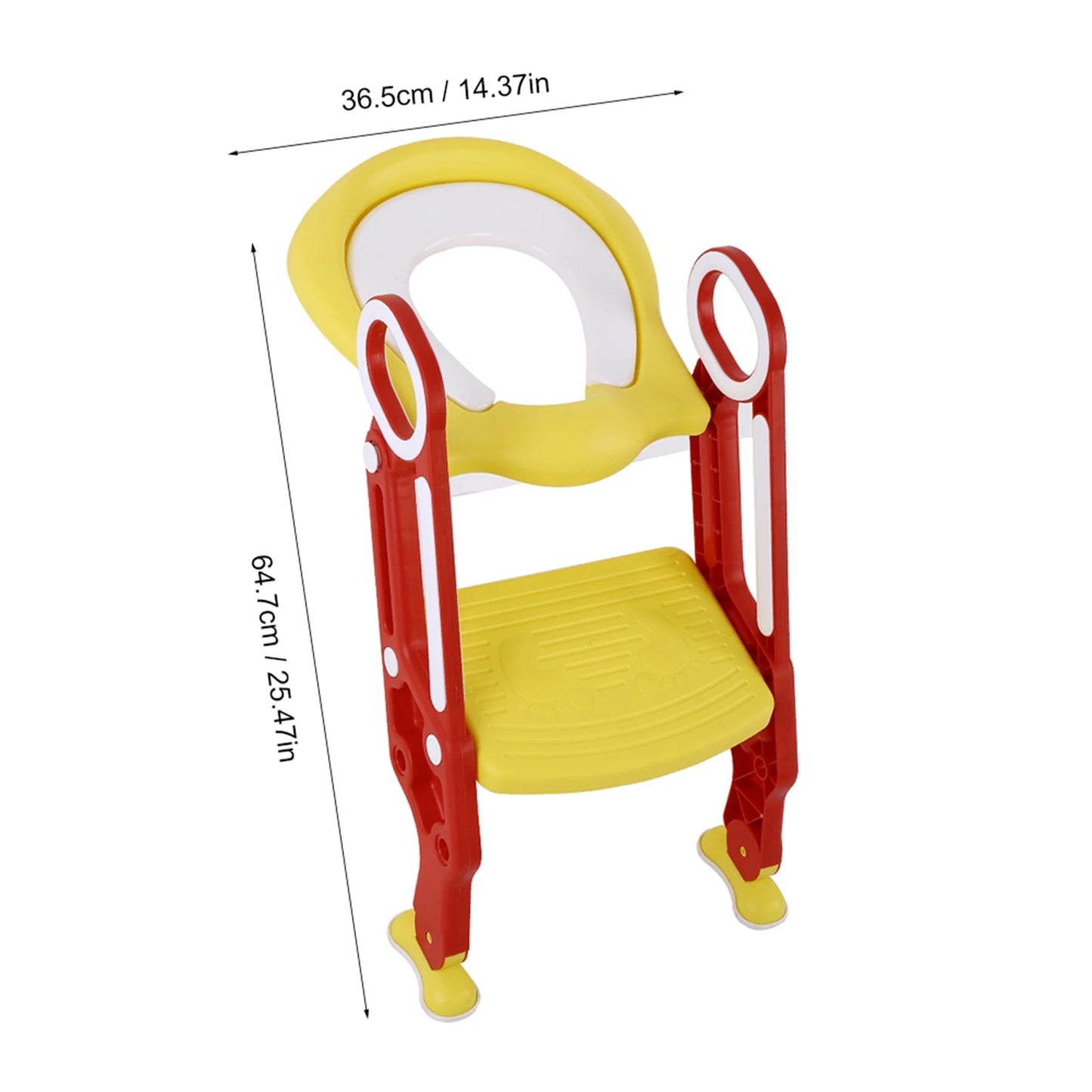 Baby Toddler Soft Toilet Chair Ladder Adjustable Safety Potty Training Seat (Red Yellow)