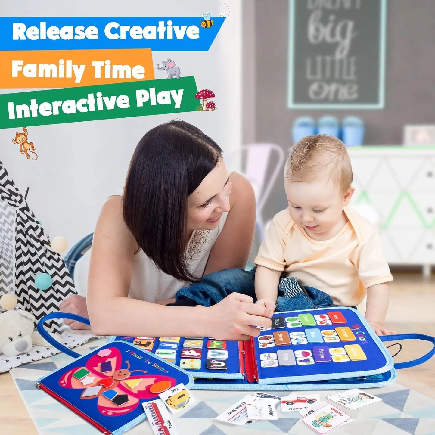 Busy Board Montessori Toys For Toddler Sensory Learning Fine Motor Skills Toys EducationalTravel Activity For Xmas Kids Gifts