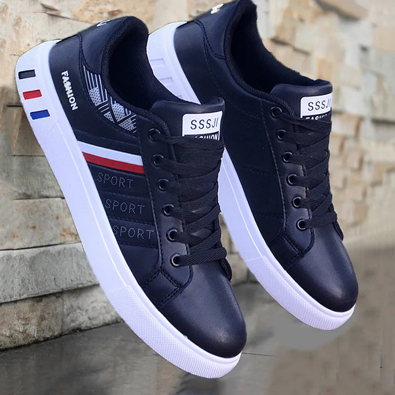 Men's White Casual Trainer Shoes, Outdoor Sport Shoes