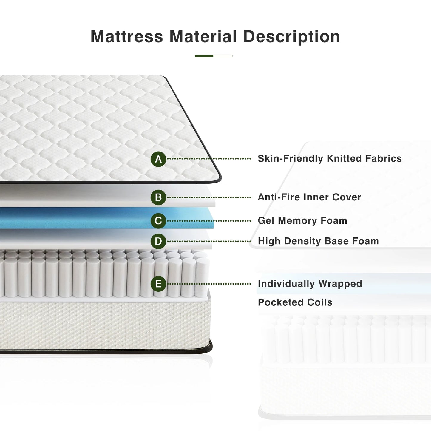 6 Inch innerpring Dream Ded Mattress Medium Firm Feel, Fiberglass Free, Host Youth Guest Bedroom, Mattress in A Box, Twin,Twinxl