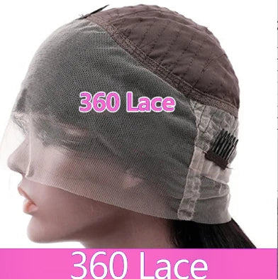 44 46 inches 200 Density Straight 13x6 HD Transparent Lace Natural Color Brazilian Human Hair Wig For Women Frontal Lace Wig