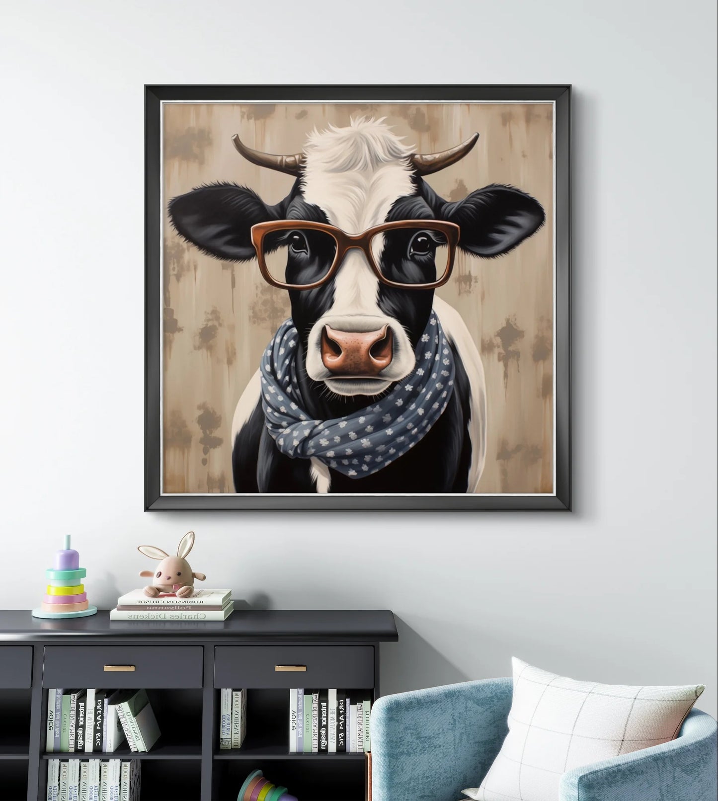 Cute Cow DIY Diamond Painting Kit Funny Ox Animals Pictures Diamond Embroidery Mosaic Oil Painting Handicraft Home Decor