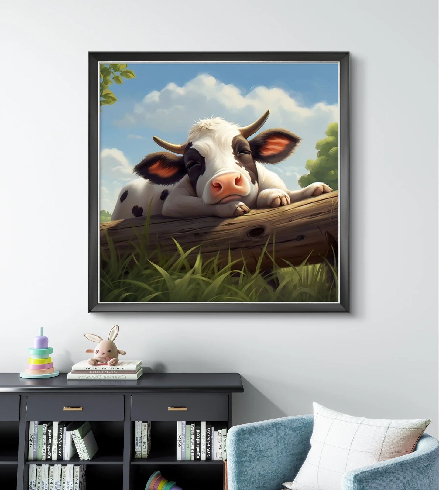 Cute Cow DIY Diamond Painting Kit Funny Ox Animals Pictures Diamond Embroidery Mosaic Oil Painting Handicraft Home Decor