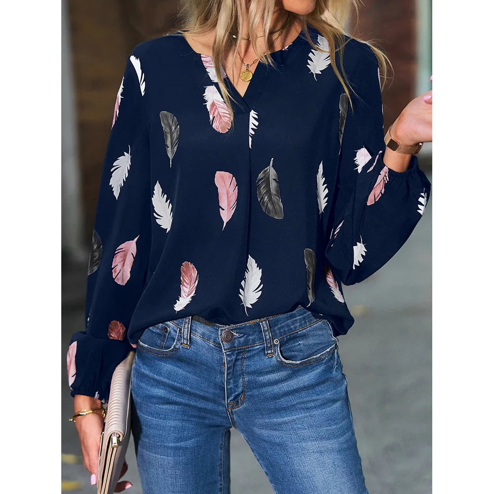 Feather Pattern Blouse
