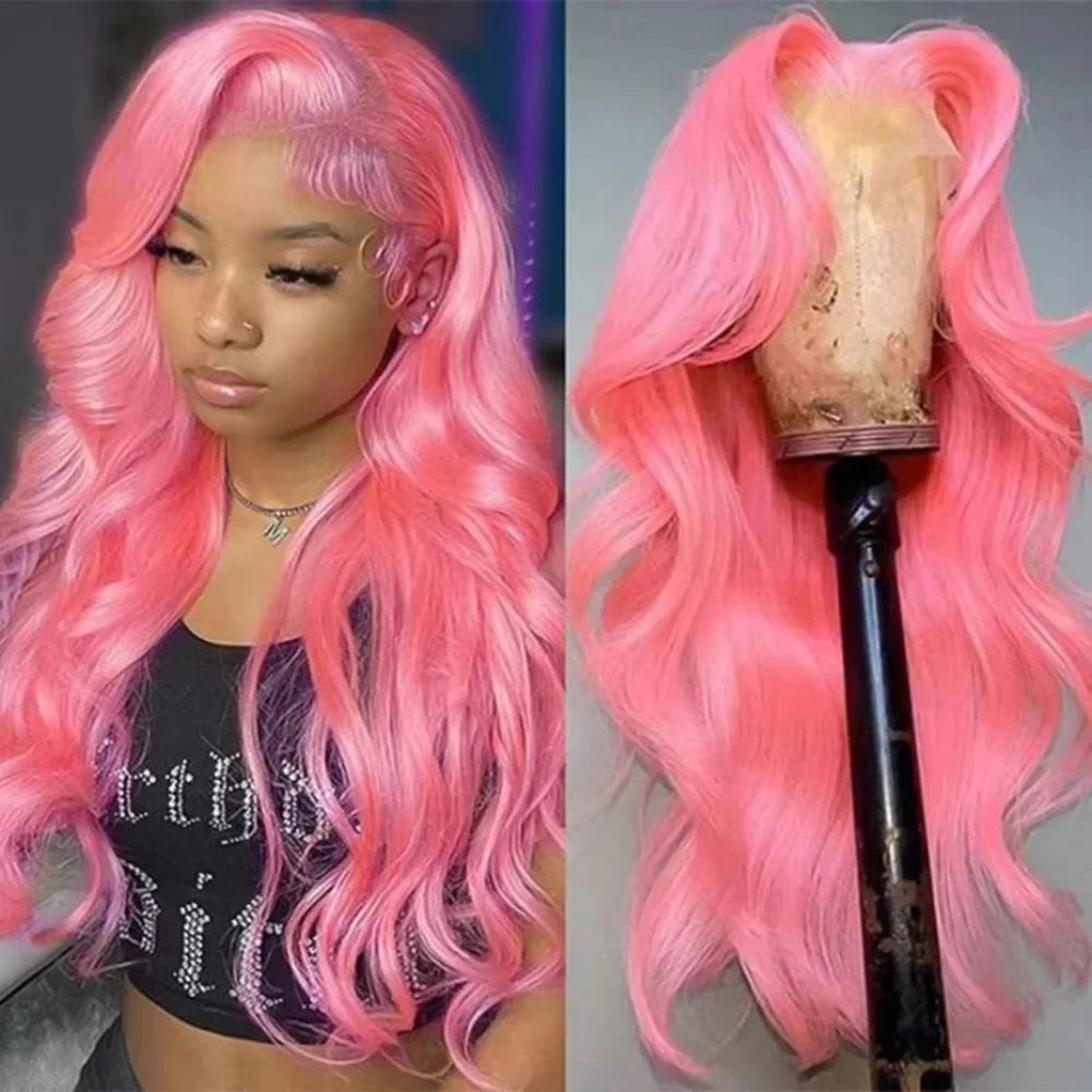 Lafino Pink Human Hair Wig Body Wave 13x6 Hd Lace Frontal Wig Loose Body Wave 13x4 Lace Front Wig Human Hair Colored Human Hair