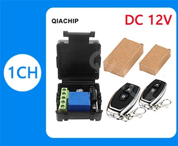 QIACHIP 4CH 433.92MHz Relay Module – DC 5V/12V/24V/48V 10A Wireless Remote Control Switch for EV1527, DC Motor DIY