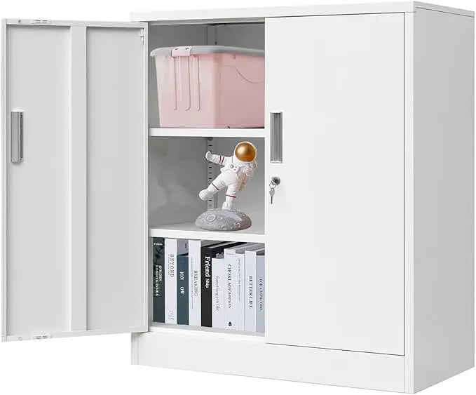 Metal Storage Cabinet 71” with 2 Doors and 5 Adjustable Shelves, Tall Cabinets Lockable, Garage Steel Locking Cabinet