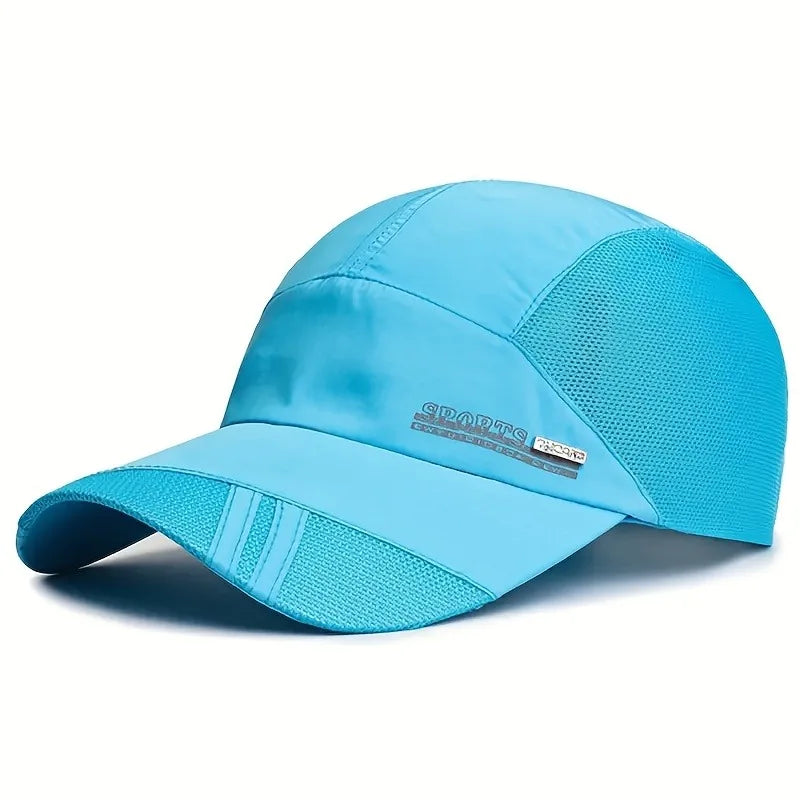 1pc Breathable Mesh Baseball Cap, Quick-Dry Polyester Sports Hat for Fishing Golf Sun Protection, Breathable Fishing Golf Cap