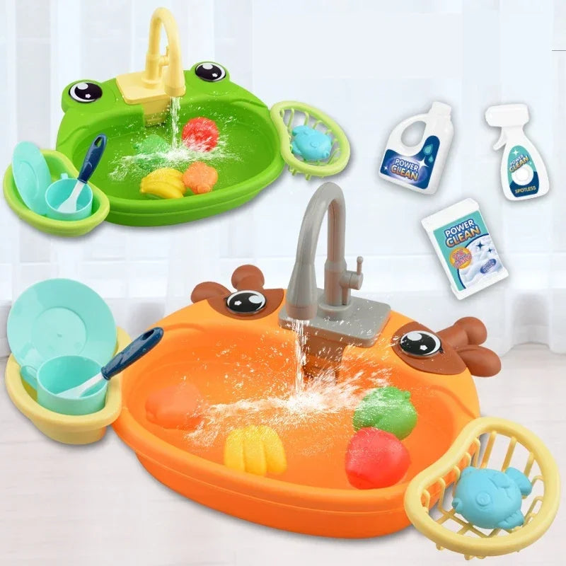 Kitchen Sink Toys Pretend Play Electric Dishwasher Mini Kitchen Food Household Toy Playset Children Role Play Kids Girl Toys