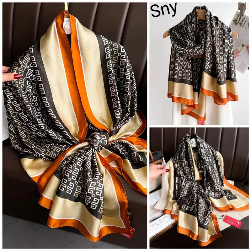 Tensili Brocade Satin Scarf Printed Silk Shawls