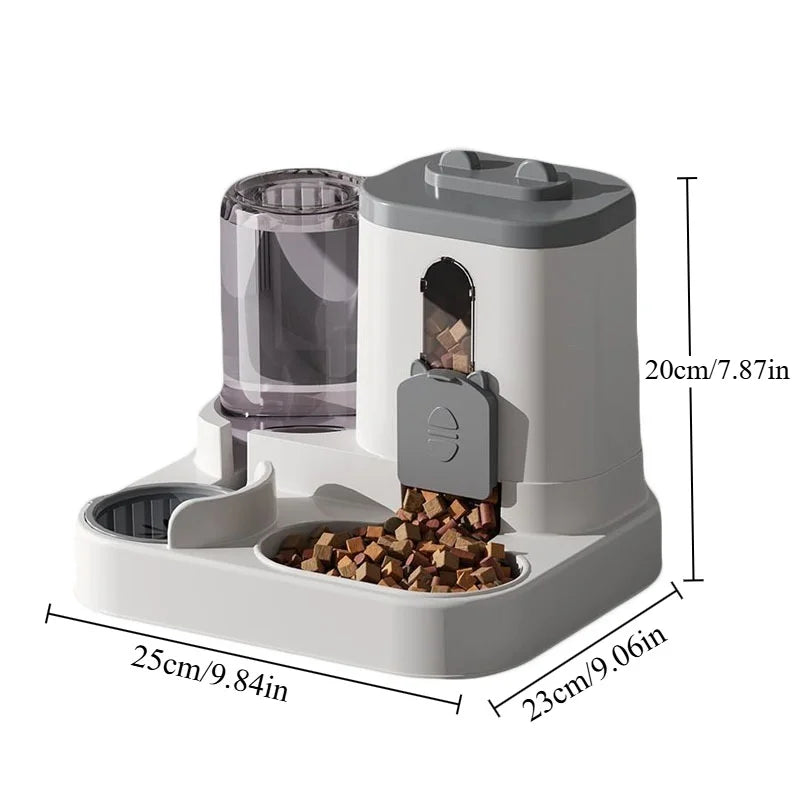 Automatic Cat & Dog Feeder with Spill-Proof Design – Water Fountain and Food Dispenser for Small, Medium, and Large Pets