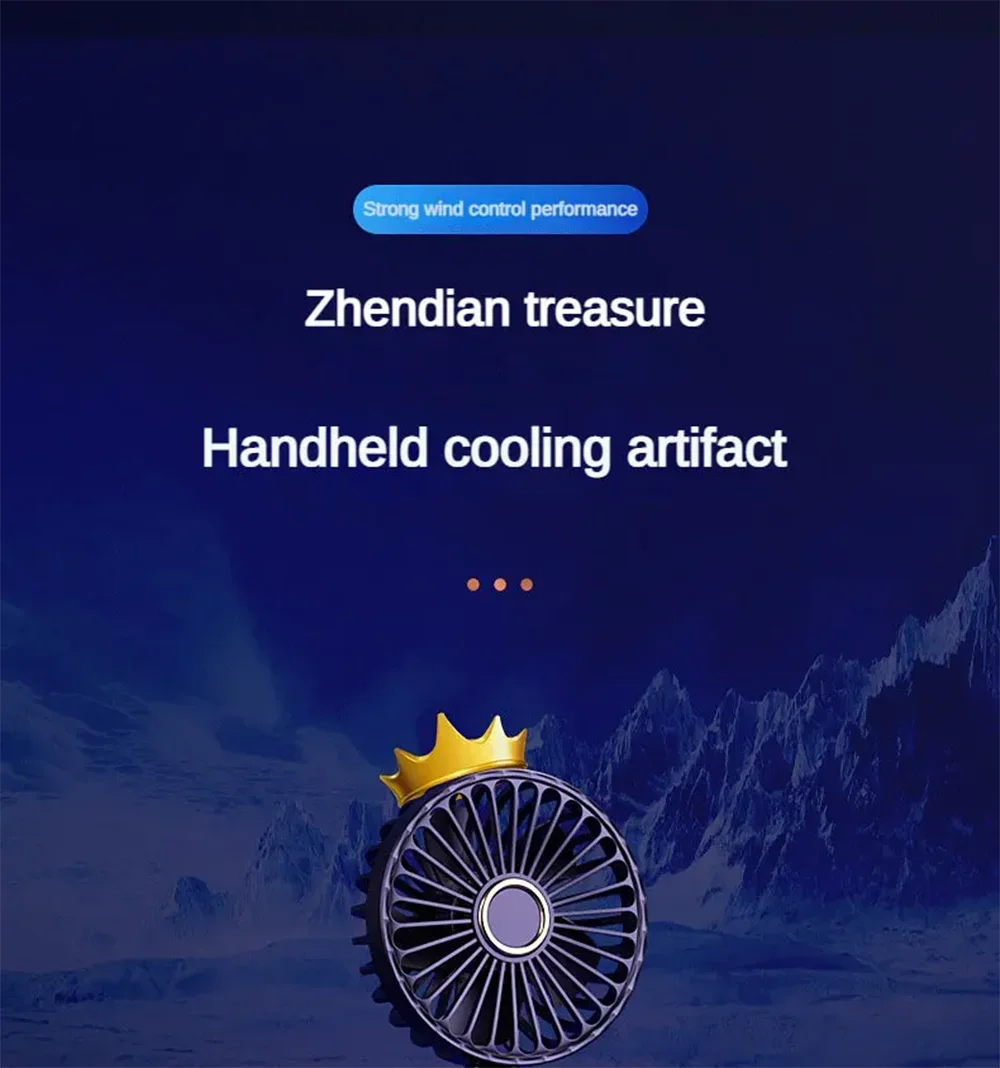 USB Handheld Mini Fan Foldable 5 Speed USB Rechargeable Fan with Phone Stand and Display Screen