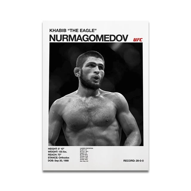 MMA Boxing Fighting Star Canvas Wall Art Print Poster