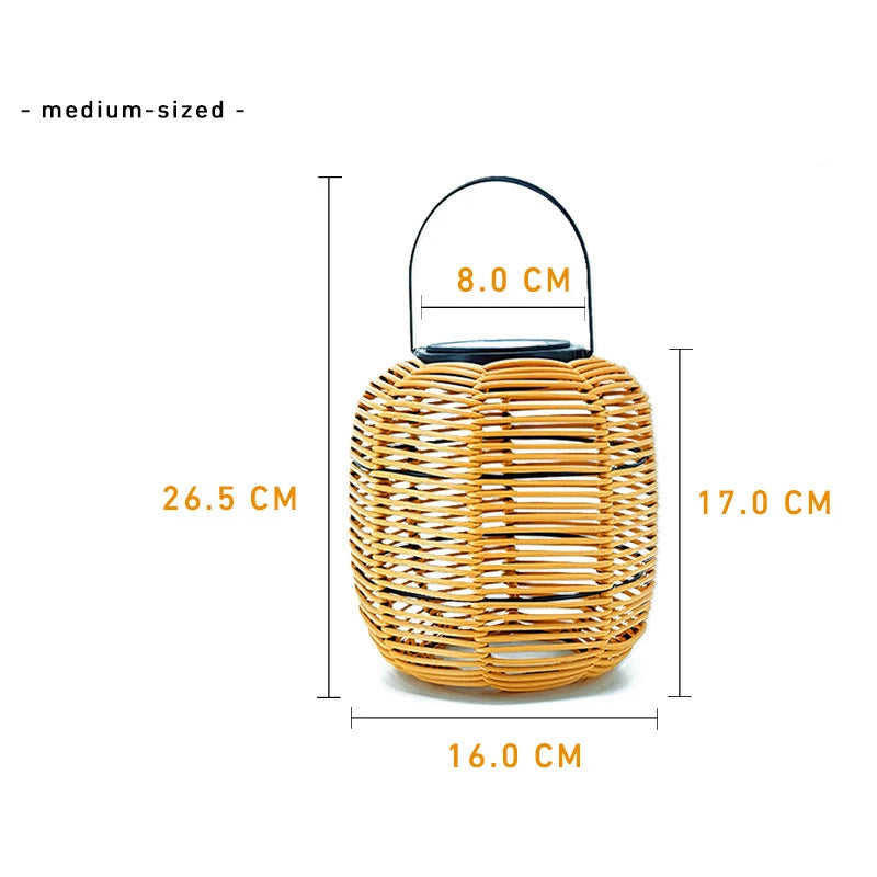 E2 Outdoor Solar Lamp Rattan Lantern Courtyard Balcony Garden Solar Decoration Lights Creative Atmosphere Lamp Bamboo Chandelier