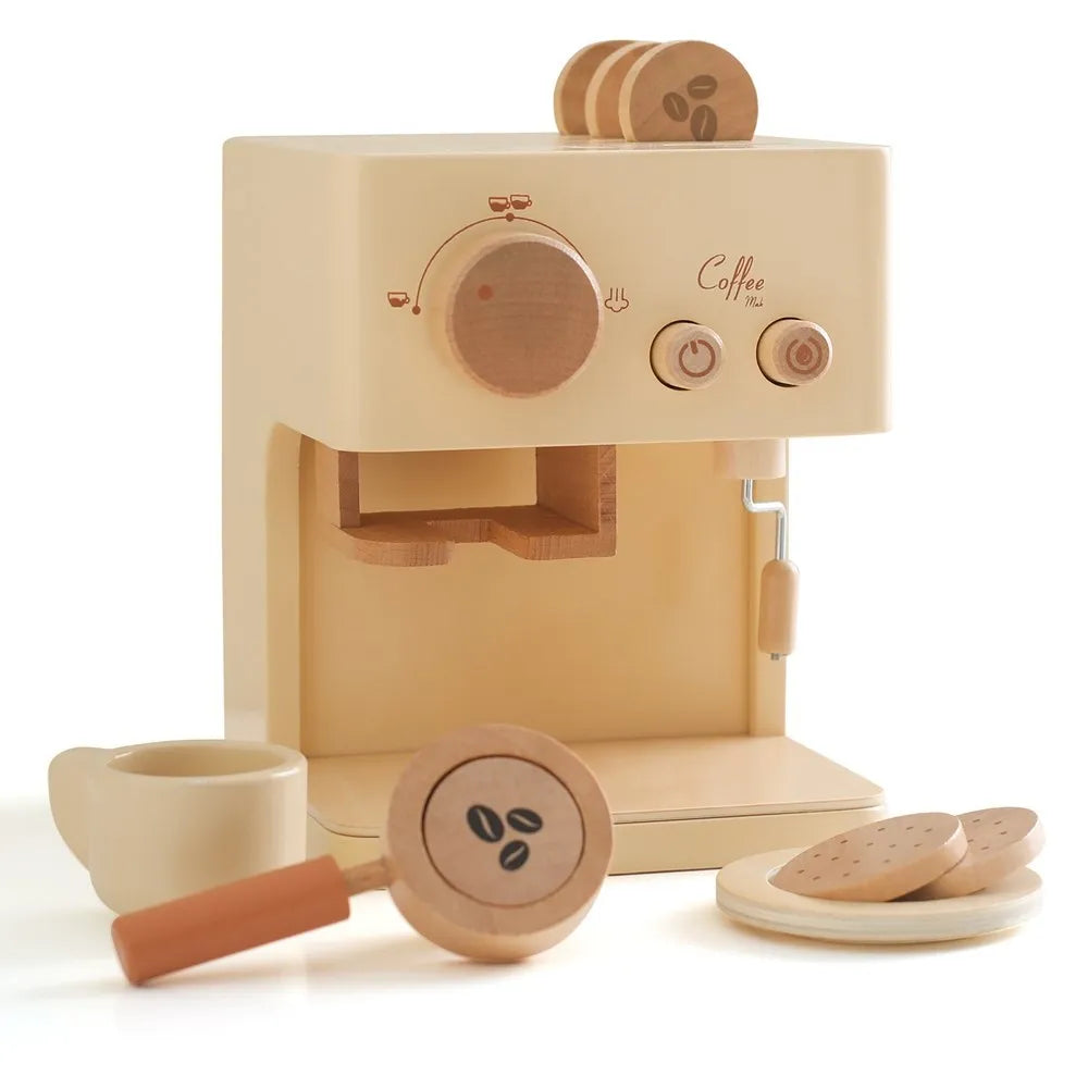 Children's Coffee Machine Kitchen Toys Wooden Montessori Toy Set Kids Cosplay Play House Early Education Educational Toys Gifts
