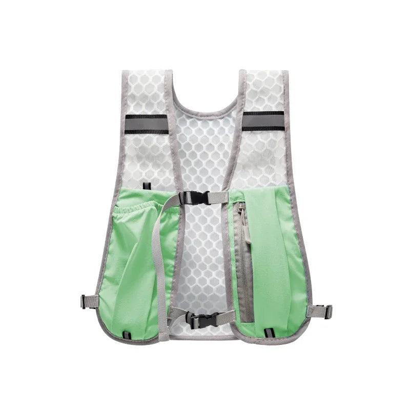 Lightweight Running Vest Reflective Safety Vest For Outdoor Cycling Climbing Hiking Sports Water Cup Storage Phone Organizer
