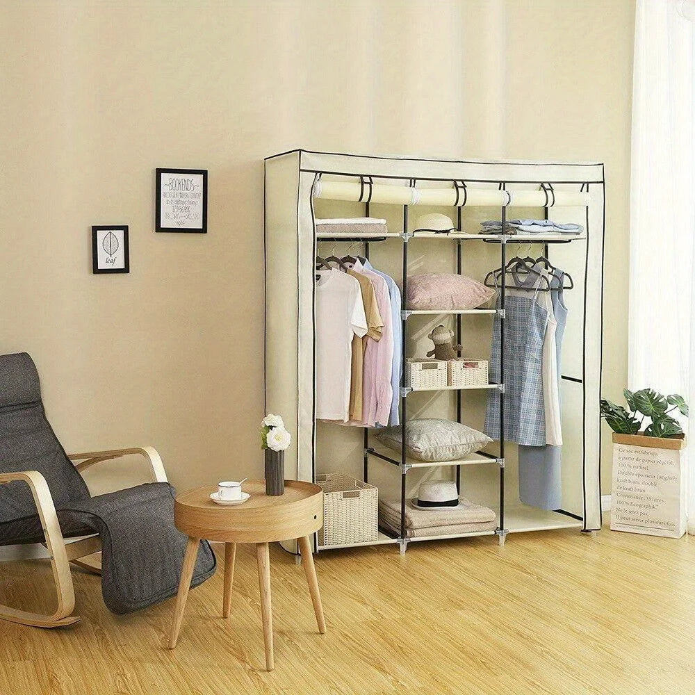 High Quality 69" Portable Closet Wardrobe Clothes Storage Organizer w/Shelf
